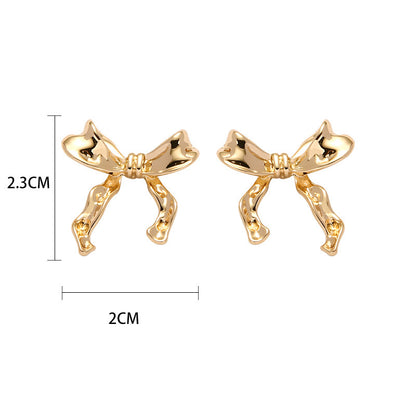 Women's Style Bowknot For Temperament Wild Delicate Sier Earrings