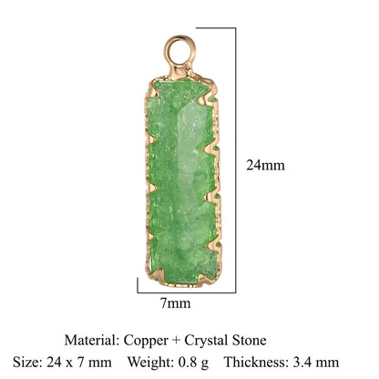 Rectangle Copper Glass Crystal Shuttle Eyes Pendants