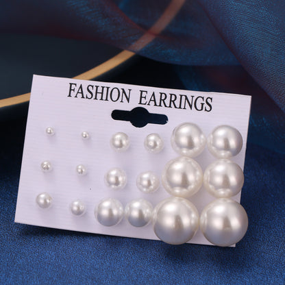 Women's Korean Jewelry Pairs Pearl Suit Fashion Earrings