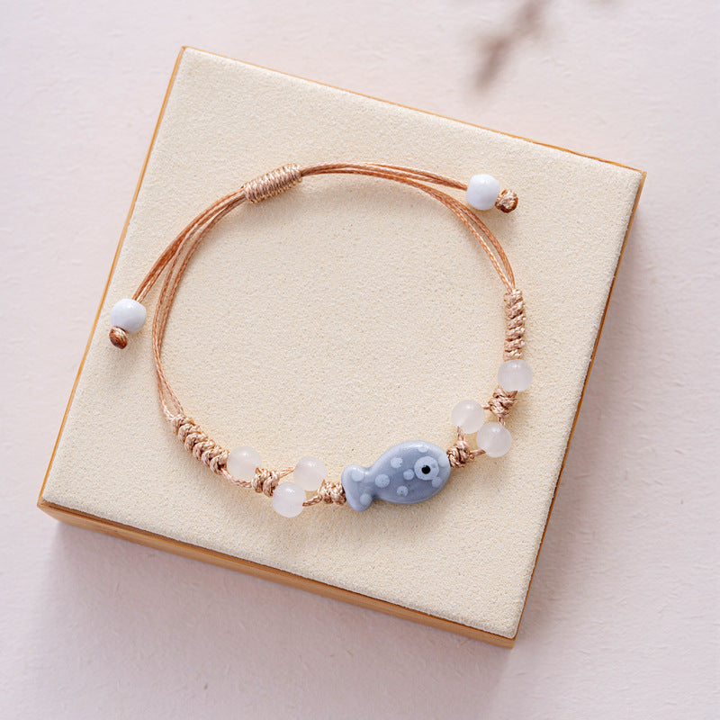 Ceramic Ornament Fish Hand-woven Korean Simple Personalized Bracelets