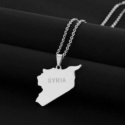 Women's & Men's Syrian Free Army Map Flag For Necklaces