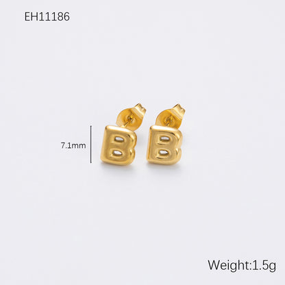 Women's Alphabet Letter Stainless Steel Gold-plated High-grade Affordable Luxury Earrings