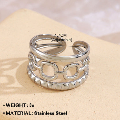 Women's Fashionable Elegant Stainless Steel Love Heart-shaped Rings