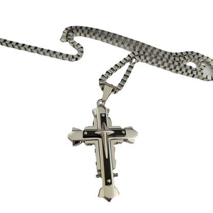 Men's Titanium Steel Jewelry Stainless Cross Shelf Pendants