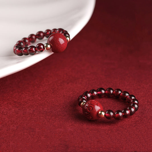 Ore Cinnabar Accessories Garnet Ancient Law Fashion Rings
