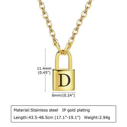 Letter Stainless Steel Lock Head Fashion Necklaces