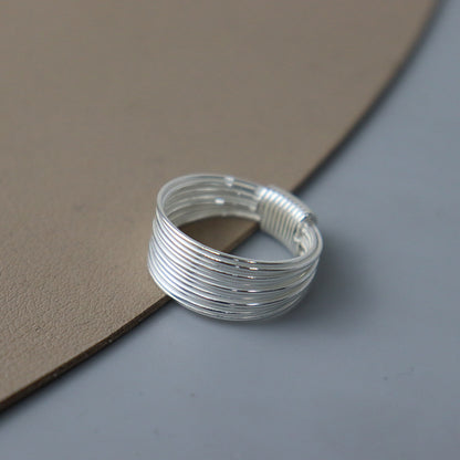 Winding Fine Silk Sterling Sier Simple Rings