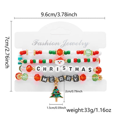 Creative Style Santa Claus Tree Polymer Bracelets