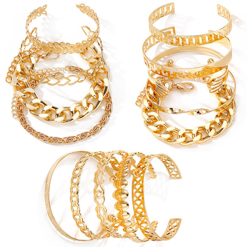 Fashion Gold Chain Hip Hop Hollow Heart Bracelets