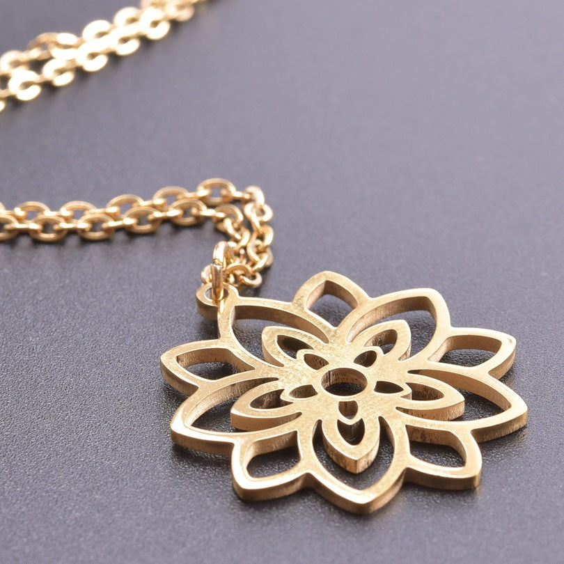 Lotus Ornament Accessories Colorful Steel Stainless Pendants