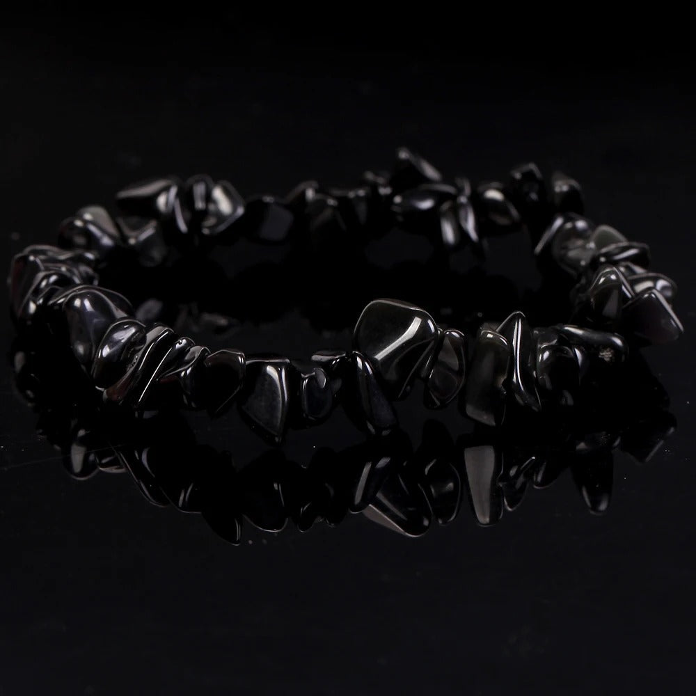 Natural Gravel Amethyst Elastic String Stretchable Bracelets