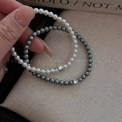 Women's Retro Beaded Zircon Pearl For Light Luxury Bracelets