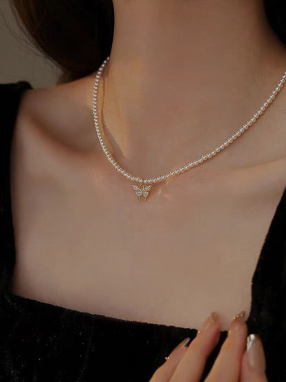 Small Beads Pearl Australian White Perfect Circle Flawless Strong Necklaces