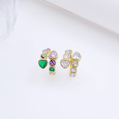 Design Peach Heart Zircon For Titanium Steel No Fading Rings