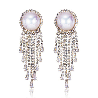 Women's Zircon Tassel High-grade Light Luxury Delicate Earrings
