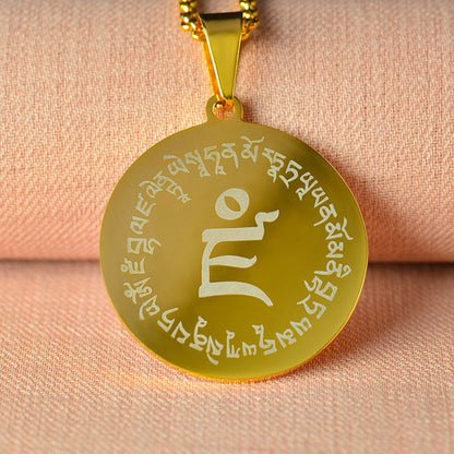 Mantra Bodhisattva Huang Cai Green Tara Pattern Can Pendants