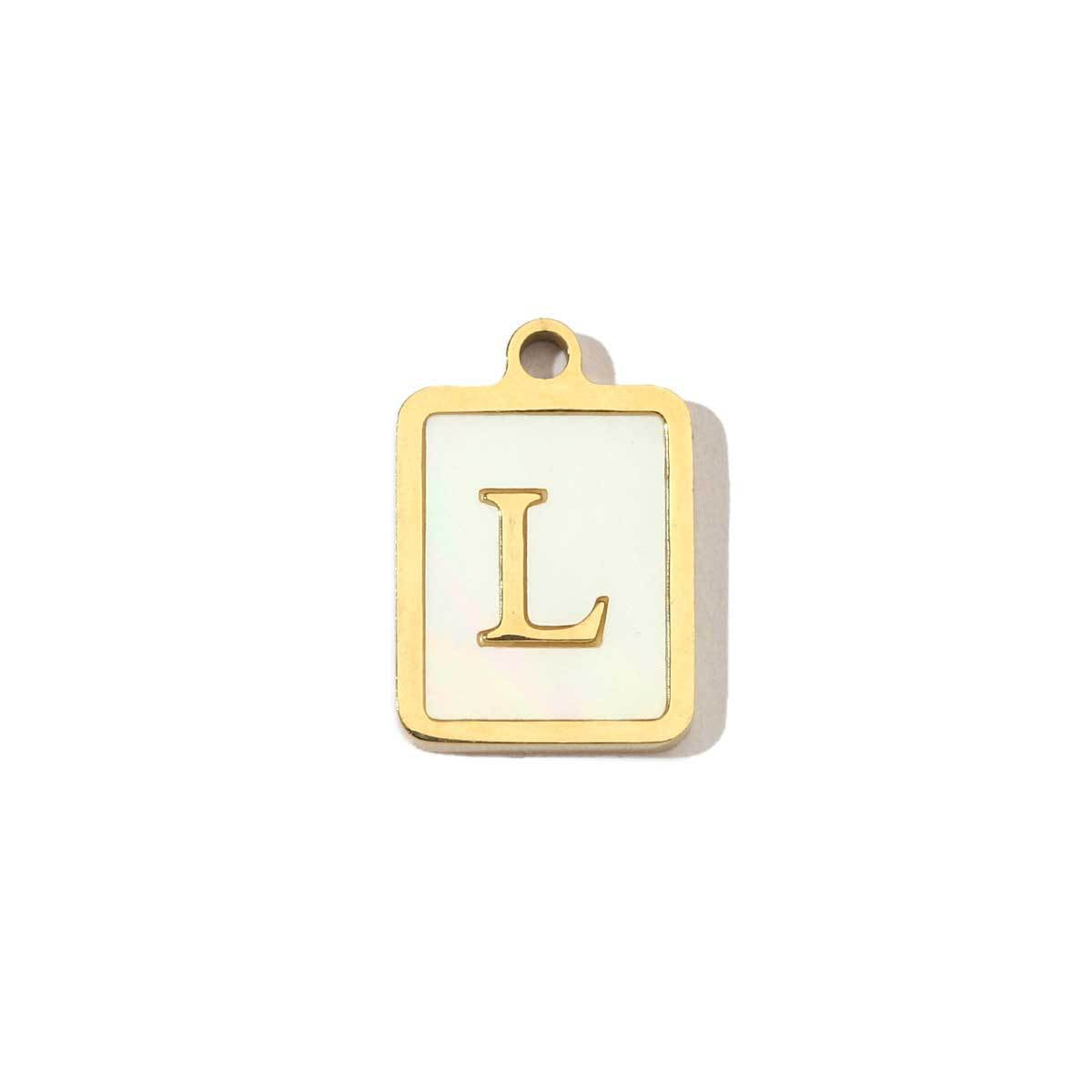 Real Gold Letters Stainless Steel Shell Pendants