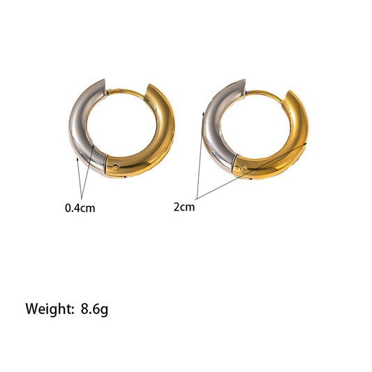 Women's Simple Popular Jewelry Stainless Steel Shaped Stitching Earrings