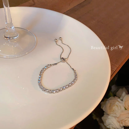 Light Luxury Super Flash Water Drop Zircon Geometric Pull-out Bracelets