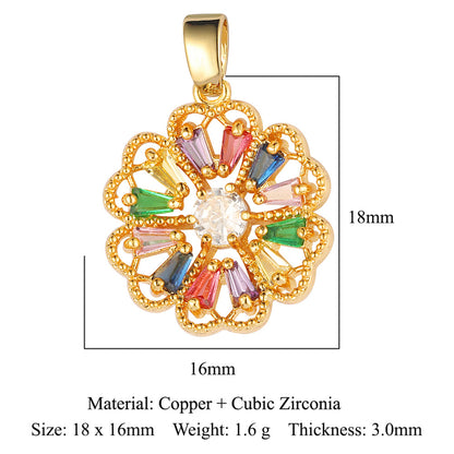 Color Zirconium Copper Micro Inlaid Zircon Pendants