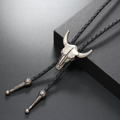 Simple Punk Horn Alloy Long Rope Necklaces