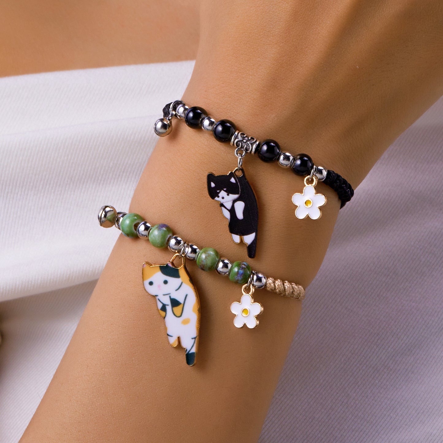 Niche Design Simple Graceful Lazy Cat Woven Bracelets