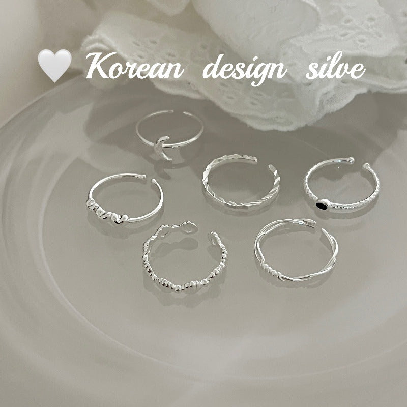 Bright Sier Ornament Sterling Simple Niche Rings