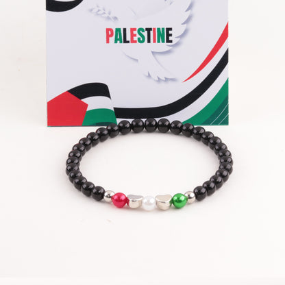 Women's & Men's Woven Rope Letter Colorful Beads Palestinian Bracelets