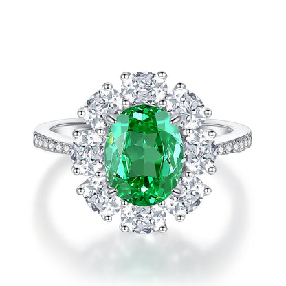 Emerald Female High Carbon Diamond Cut Ice Rings