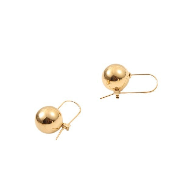 Hollow Ball With Hooks Titanium Steel Earrings