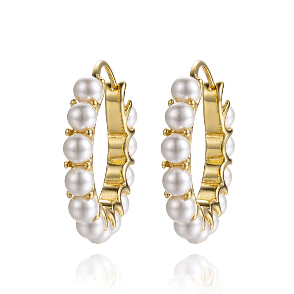 Women's Imitation Pearl Exaggerated Korean Style High Earrings