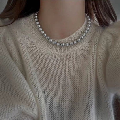 Gray Ni Pearl High-grade Knot Vintage Necklaces