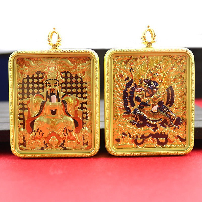 The Buddha Brass Gilding Double-sided Three-dimensional Portable Pendants