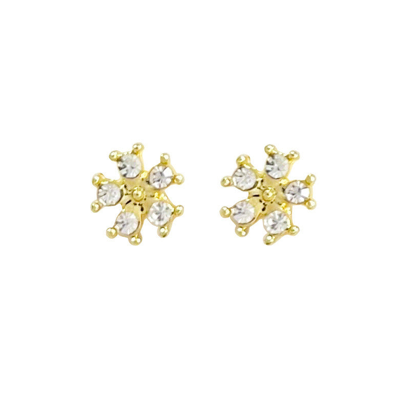 Mini Flowers Zircon Niche Design Small Ear Bone Earrings