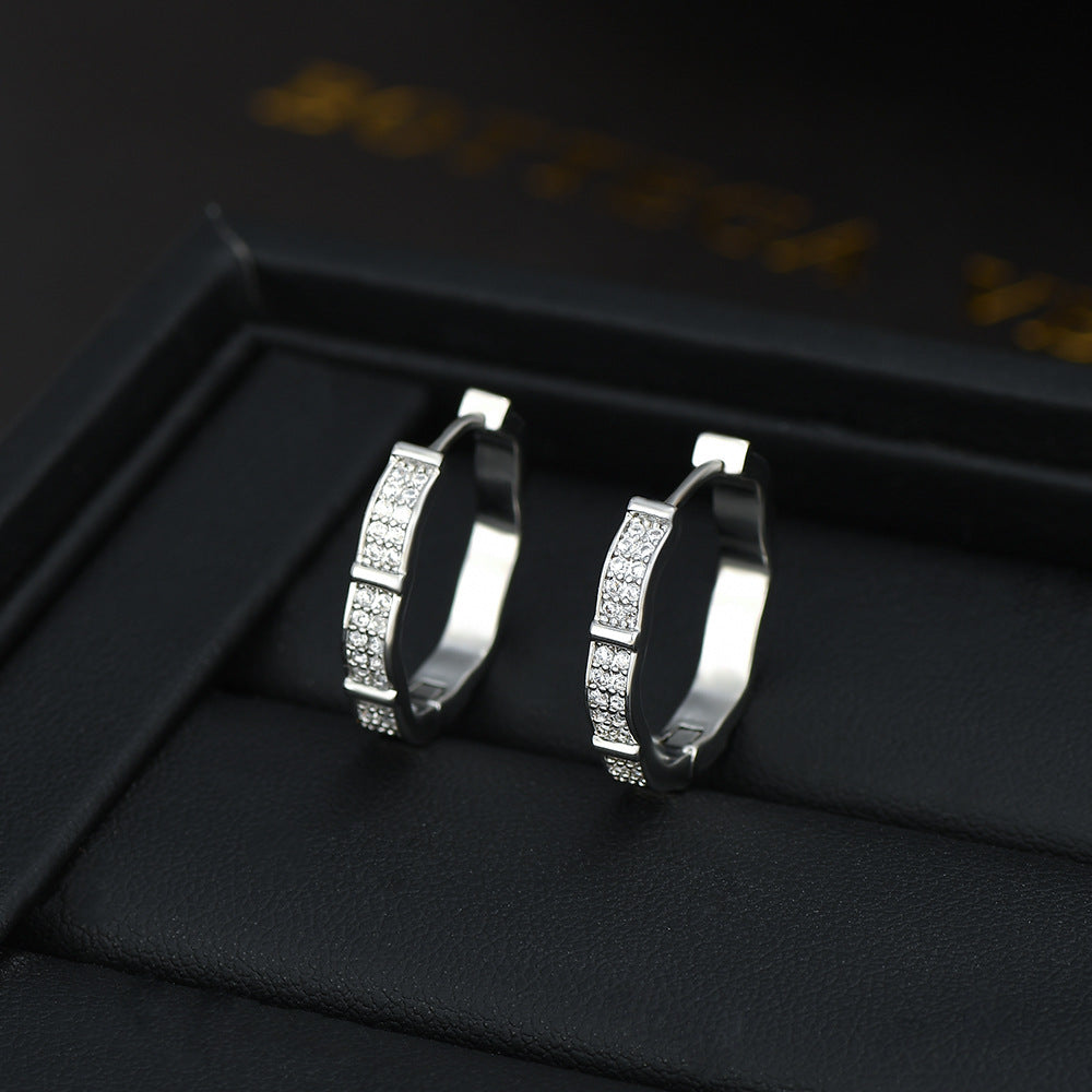 Inlaid Zircon Temperament Female Fashion Design Earrings