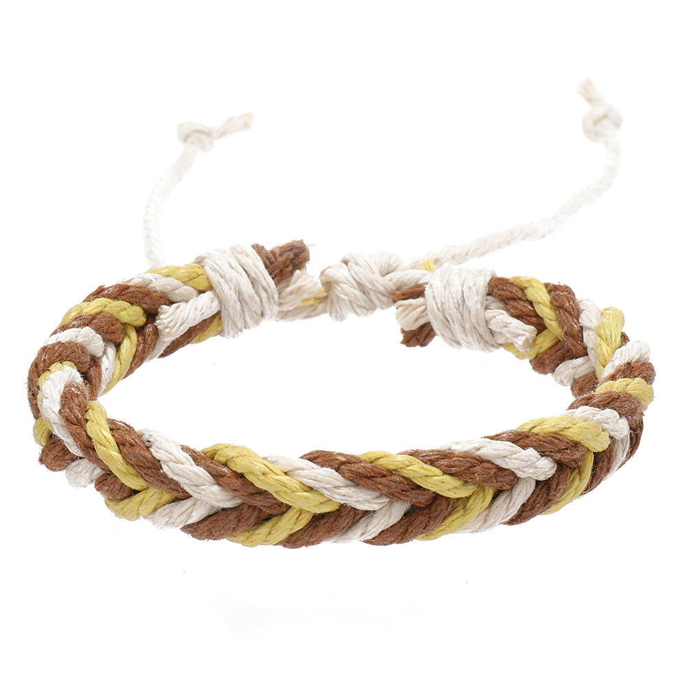 Men's Popular University Style Cotton String Woven Bracelets