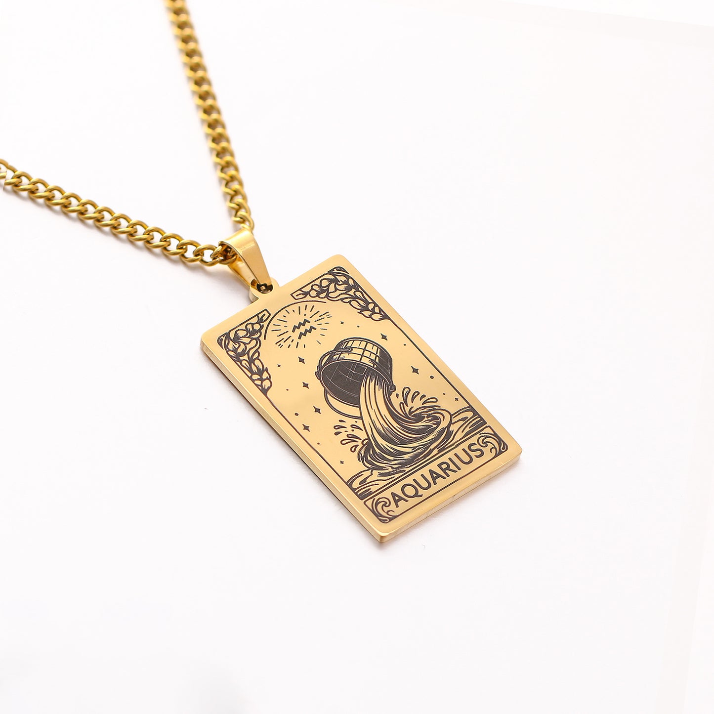 Men's Twee Constellations Logo Dog Tag Vintage Necklaces