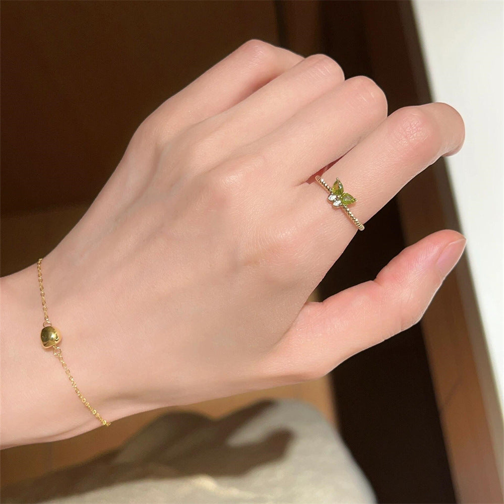 Glazed Butterfly Female Western Style Design High Sense Unique Rings