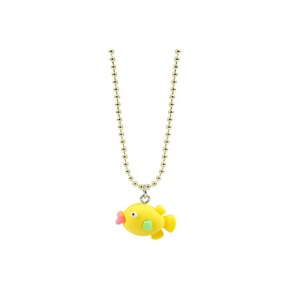 Children's Cartoon Mermaid Seahorse Octopus Conch Rainbow Necklaces