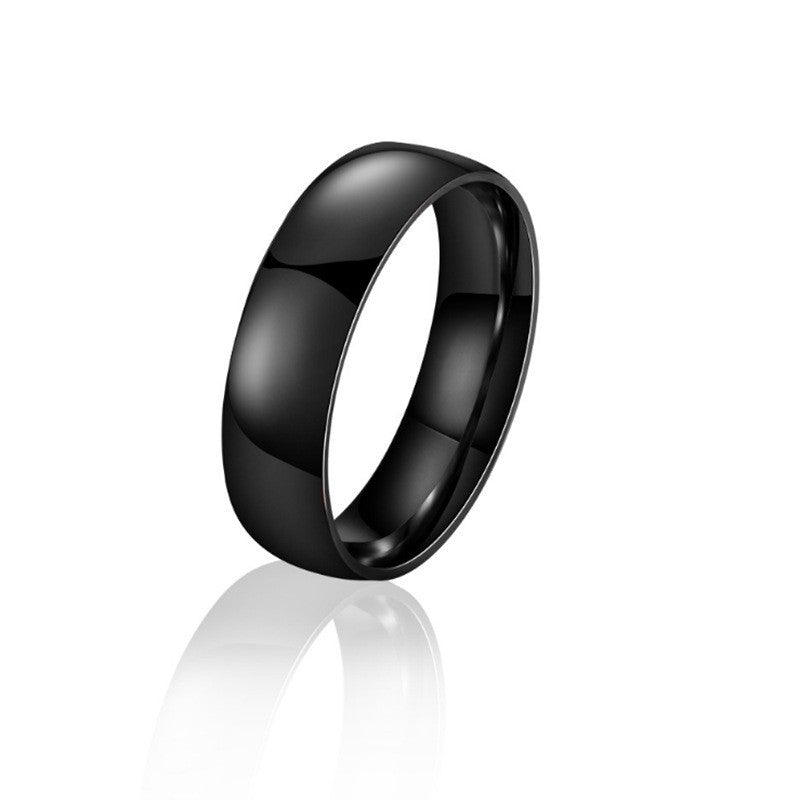 Men's Korean Jewelry Arc Glossy Simple Stainless Rings