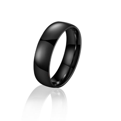 Men's Korean Jewelry Arc Glossy Simple Stainless Rings