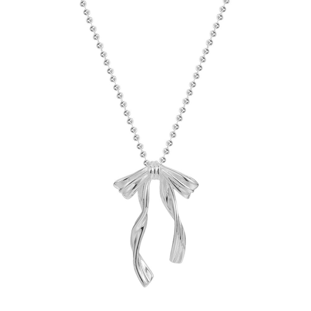 Entry Lux Bow Female Niche Frosted Necklaces