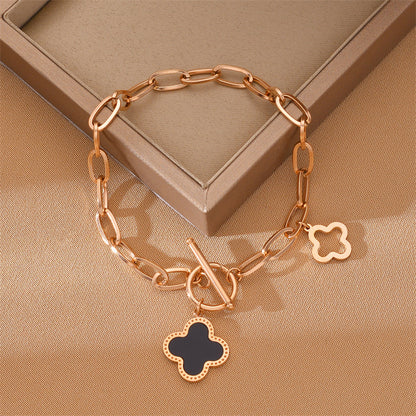 Titanium Steel Clover Female Fashion Hand Bracelets