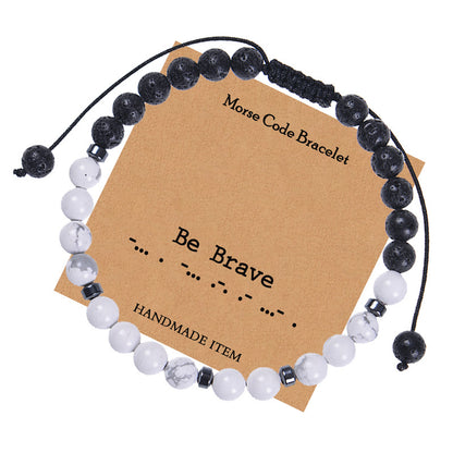 Women's & Men's Password Letter Inspirational Friendship Natural White Bracelets