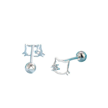 Mini Small Simple Design Cute Screw Twist Earrings