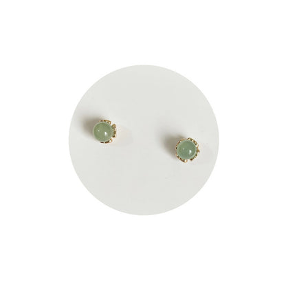 Women's Jade Ear Niche Design Sun Green Earrings