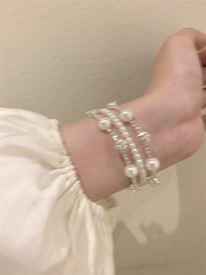 Rhinestone Pearl Female Light Luxury Minority High-grade Exquisite Bracelets