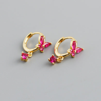 Diamond Sier Ear Clip Gold Personality Earrings