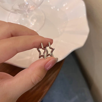 Star Zircon Earings Set Simple Versatile Personality Ear Bone Rings
