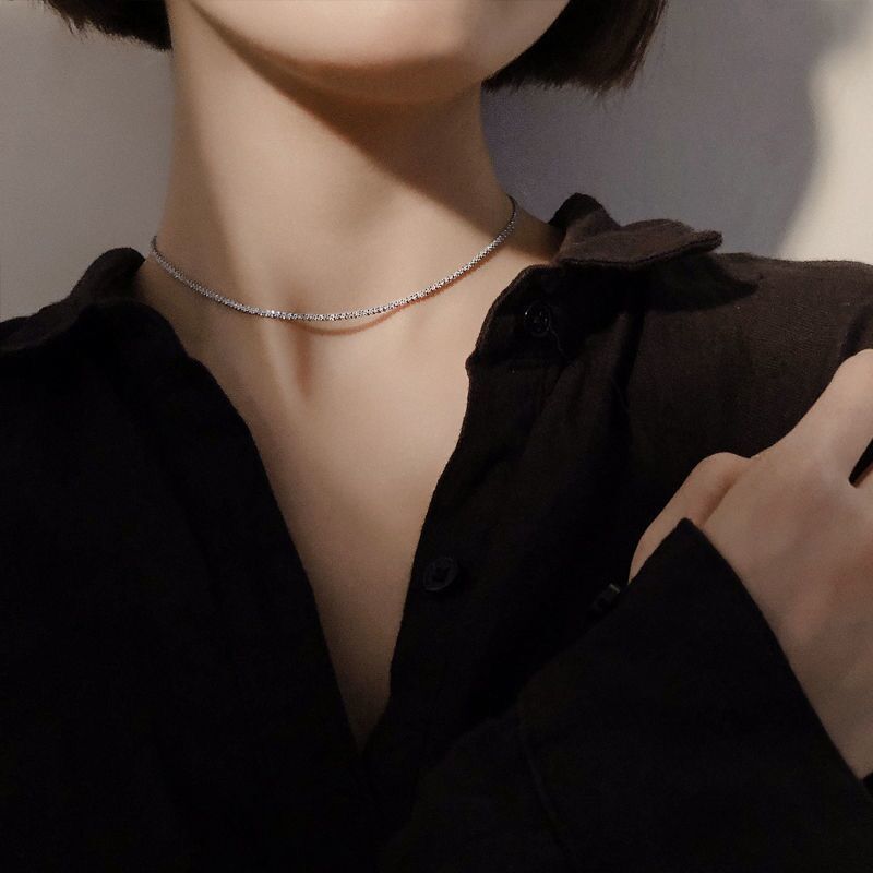 Sparkling Flash Clavicle Chain Sier Female Necklaces